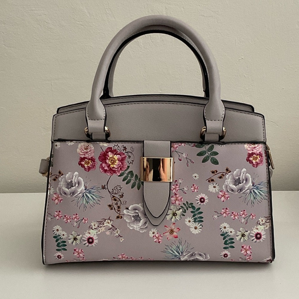 Floral Gray Handbag